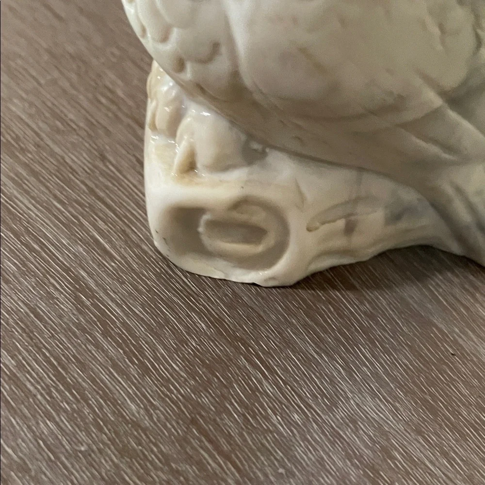 Cream Owl Sculpture Solid Bone - Picture 7 of 9